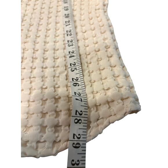 OAS Men’s Large Textured Waffle Cotton Shirt Short Sleeve Button Front Cream - Picture 4 of 7